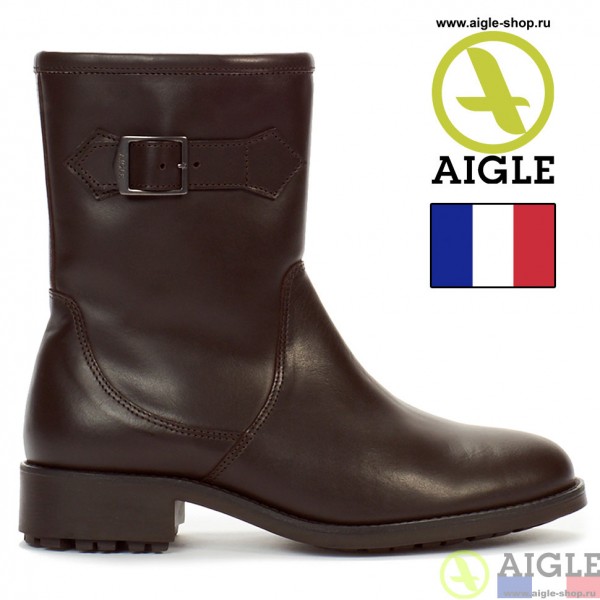 Женские теплые кожаные сапожки AIGLE Chante Mid