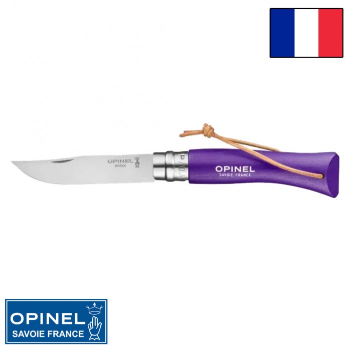 Складной нож Opinel Tradition Color №07 клинок 8см, нерж.сталь, граб, фиолетовый, темляк